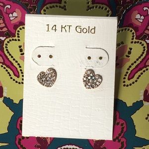 Genuine 14k Gold Heart Earrings